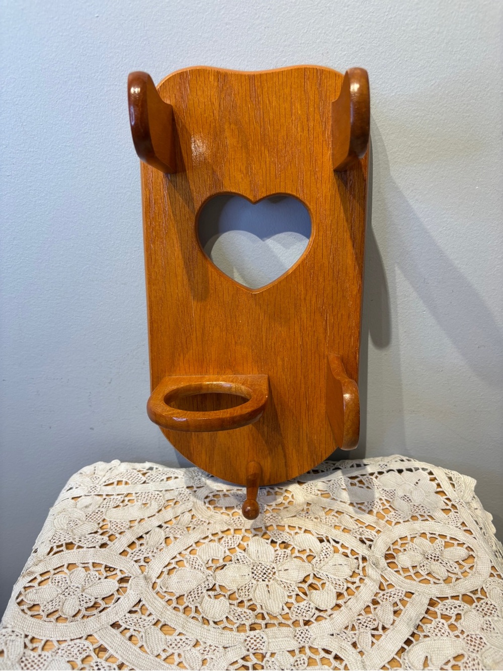 Vintage Wooden Hair Tool Caddy & Bathroom Organizer